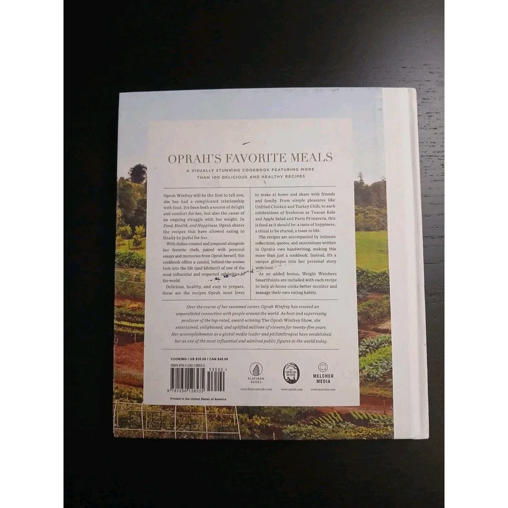 Food,‎ Health, and Happiness: 115 Pg, hardcover, Oprah Winfrey Cook Book #B59
